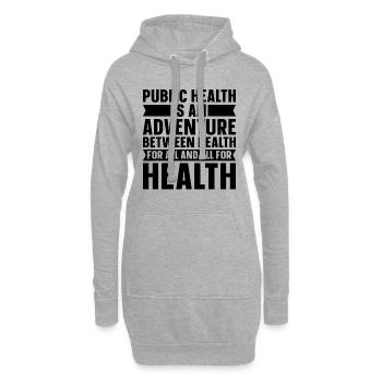 La santé publique est une aventure Infirmières et travailleuses de la santé - Sweat-shirt à capuche long Femme - gris chiné - Devant