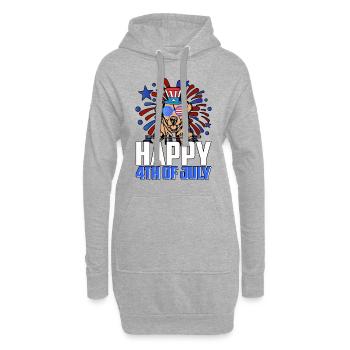 JOYEUX 4 JUILLET - Sweat-shirt à capuche long Femme - gris chiné - Devant