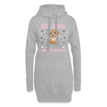 Juste une fille qui aime Labrador Retriver - Sweat-shirt à capuche long Femme - gris chiné - Devant