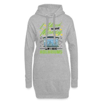 Aquarium Geld Aquaristik Aquarianer Aquarist - Hoodie-Kleid - Grau meliert - Vorne