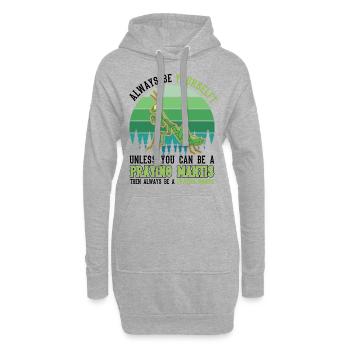 Always be yourself Praying Mantis Gottesanbeterin - Hoodie-Kleid - Grau meliert - Vorne