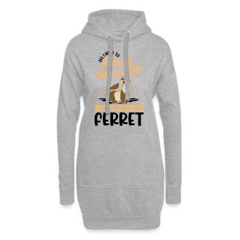 Frettchen Spruch Ferret - Hoodie-Kleid - Grau meliert - Vorne