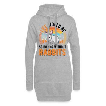 Lapin Cadeau Lapin Lapin Lapin - Sweat-shirt à capuche long Femme - gris chiné - Devant