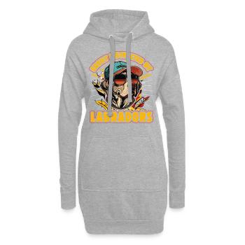 Facilement distrait par les labradors - Sweat-shirt à capuche long Femme - gris chiné - Devant