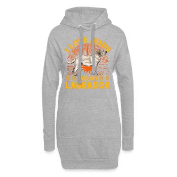 I love Jesus and my Labrador - Hoodie-Kleid - Grau meliert - Vorne