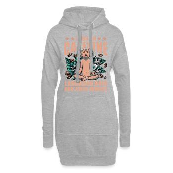 Je cours sur Coffee Labrador Hair et les mots cuss - Sweat-shirt à capuche long Femme - gris chiné - Devant