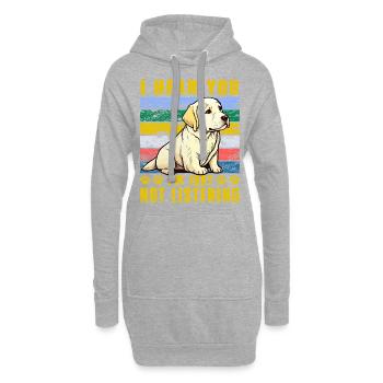 I hear you I'm just not listening Labrador - Hoodie-Kleid - Grau meliert - Vorne