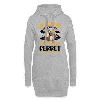 Soyez toujours vous-même Ferret Frettchen - Sweat-shirt à capuche long Femme - gris chiné - Devant