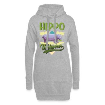 Hippo Whisperer Hippo Hippo - Sweat-shirt à capuche long Femme - gris chiné - Devant