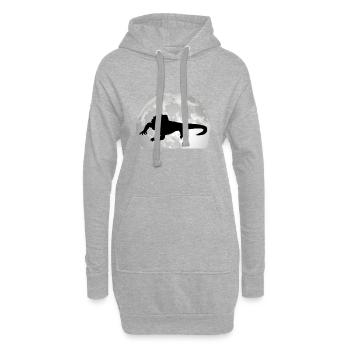 Lune de dragon barbu - Sweat-shirt à capuche long Femme - gris chiné - Devant