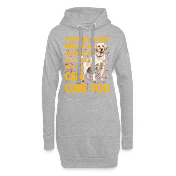 Labrador drôle de dicton - Sweat-shirt à capuche long Femme - gris chiné - Devant
