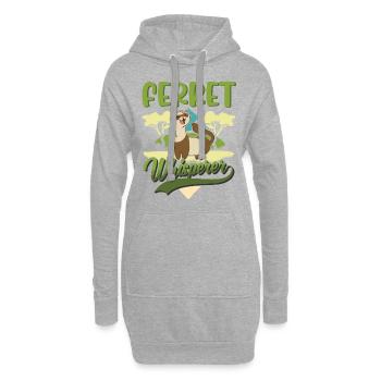 Frettchen Flüsterer Ferret Whisperer - Sweat-shirt à capuche long Femme - gris chiné - Devant