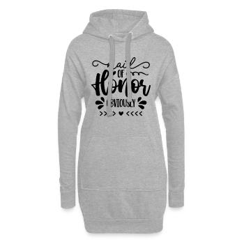 Demoiselle d’honneur évidemment Demoiselle d’honneur de mariage - Sweat-shirt à capuche long Femme - gris chiné - Devant