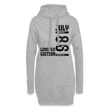 Geschenk Juli 1981. Geburtstag Juli 1981. - Hoodie-Kleid - Grau meliert - Vorne