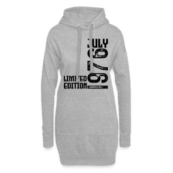 Cadeau Juillet 1976. Anniversaire juillet 1976. - Sweat-shirt à capuche long Femme - gris chiné - Devant