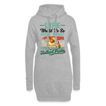 Shetland Pony Cadeau Shetty - Sweat-shirt à capuche long Femme - gris chiné - Devant