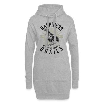 Wachtel Glück Wachtelzucht Wachtelzüchter - Hoodie-Kleid - Grau meliert - Vorne