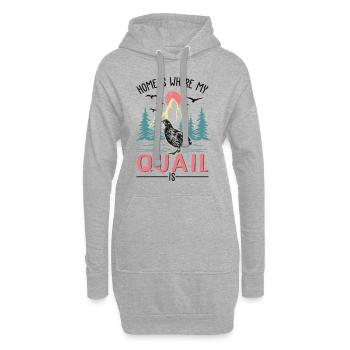 Zuhause ist wo meine Wachtel ist - Hoodie-Kleid - Grau meliert - Vorne