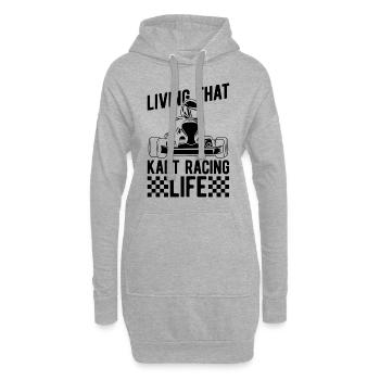 Vivre ce Kart Racing Motorsport Kart Racer - Sweat-shirt à capuche long Femme - gris chiné - Devant