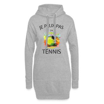 JE PEUX PAS JE AI TENNIS - Sweat-shirt à capuche long Femme - gris chiné - Devant