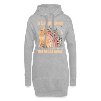 A Labrador Retriever a day keeps the blues away - Hoodie Dress - heather grey - Front