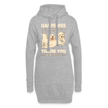 Happiness is a wagging tail thank you Labrador - Hoodie Dress - heather grey - Front