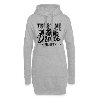 Trust Me I'm A Drone Pilot Multicopter Drone Racer - Hoodie-Kleid - Grau meliert - Vorne