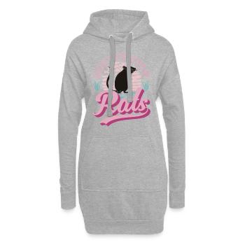 Easily distracted by Rats Ratte Hausratte - Hoodie-Kleid - Grau meliert - Vorne