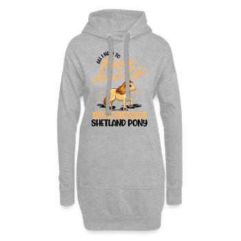 Poney Shetland Poney Shetland Shetty - Sweat-shirt à capuche long Femme - gris chiné - Devant