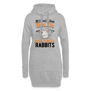 Lapin lapin lapin lapin - Sweat-shirt à capuche long Femme - gris chiné - Devant