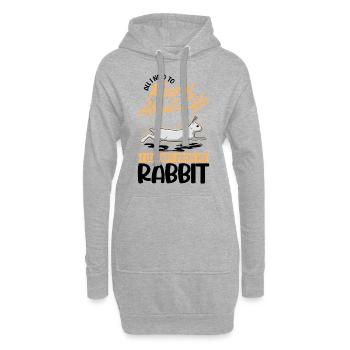 Lapin Cadeau Lapin Lapin Lapin - Sweat-shirt à capuche long Femme - gris chiné - Devant