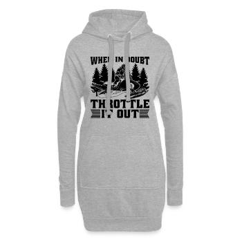 When In Doubt Throttle Motorsport Snowmobile Racer - Hoodie-Kleid - Grau meliert - Vorne