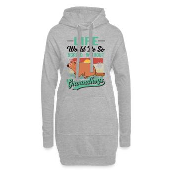 Murmeltier Groundhog Day Waldmurmeltier - Hoodie-Kleid - Grau meliert - Vorne