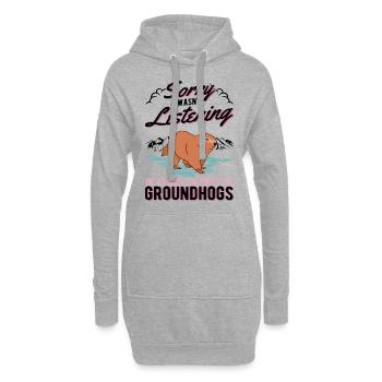 Murmeltier Groundhog Day Waldmurmeltier - Hoodie-Kleid - Grau meliert - Vorne