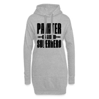 Peintre Et Super-Héros Artisanat Peintres Peinture - Sweat-shirt à capuche long Femme - gris chiné - Devant
