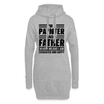 Je suis un peintre et un père peintres au rouleau de peinture - Sweat-shirt à capuche long Femme - gris chiné - Devant