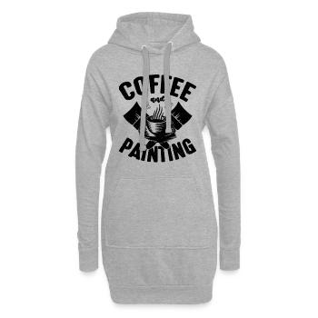 Café et peinture Artisanat Peintres de peinture - Sweat-shirt à capuche long Femme - gris chiné - Devant
