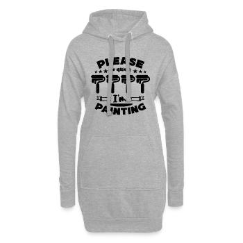 S’il vous plaît, partez Je peins des peintres au rouleau de peinture - Sweat-shirt à capuche long Femme - gris chiné - Devant