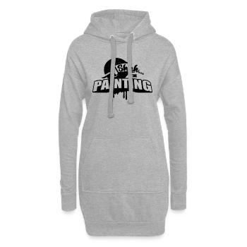 Chut, je peins aime les peintres artisanaux - Sweat-shirt à capuche long Femme - gris chiné - Devant