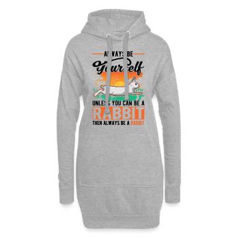 Lapin lapin lapin lapin - Sweat-shirt à capuche long Femme - gris chiné - Devant