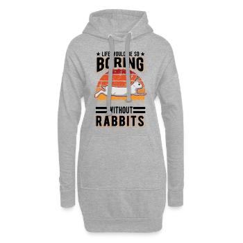 Kaninchen Geschenk Häschen Hase Kaninchen - Hoodie-Kleid - Grau meliert - Vorne