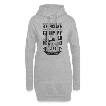 Je n’ai jamais rêvé qui aime Mason Concrete Finisher - Sweat-shirt à capuche long Femme - gris chiné - Devant