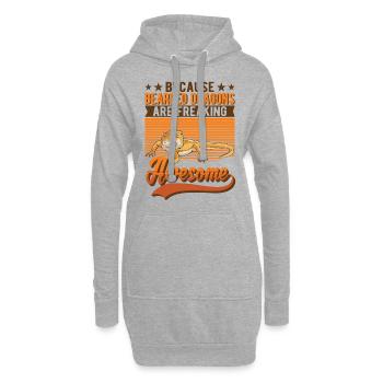 Bartagame Spruch Dragon Barbu - Sweat-shirt à capuche long Femme - gris chiné - Devant