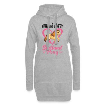 Shetland Pony Geschenk Shetty - Hoodie-Kleid - Grau meliert - Vorne