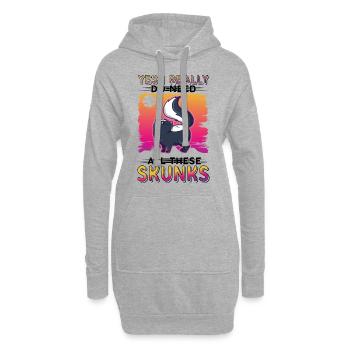 Cadeau Skunk - Sweat-shirt à capuche long Femme - gris chiné - Devant