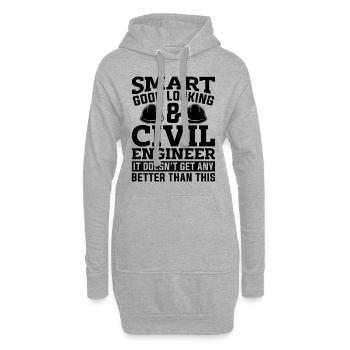 Smart Good Looking & Construction Civil Engineers - Hoodie-Kleid - Grau meliert - Vorne