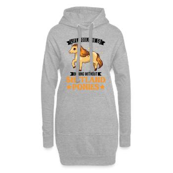 Shetland Pony Cadeau Shetty - Sweat-shirt à capuche long Femme - gris chiné - Devant