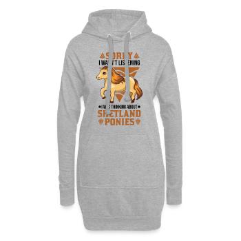 Poney Shetland Shetland-Poney Shetty - Sweat-shirt à capuche long Femme - gris chiné - Devant