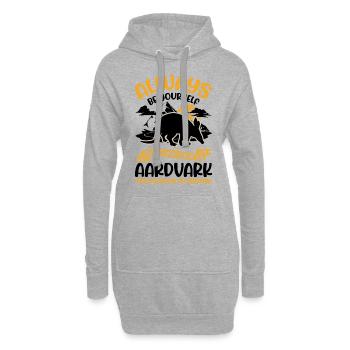 Sois toujours toi-même Aardvark Erdferkel - Sweat-shirt à capuche long Femme - gris chiné - Devant