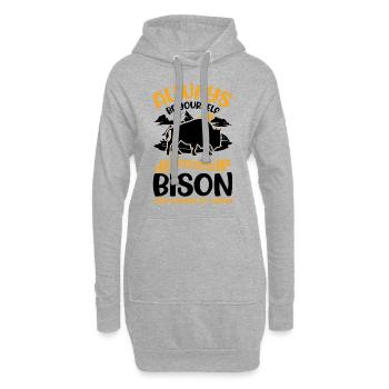 Soyez toujours vous-même Bison Buffle Büffel - Sweat-shirt à capuche long Femme - gris chiné - Devant